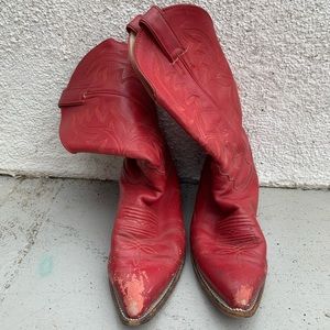 Vintage red cowboy boots